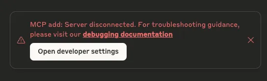 MCP Server installation error