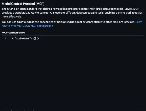 GitHub Copilot MCP configuration