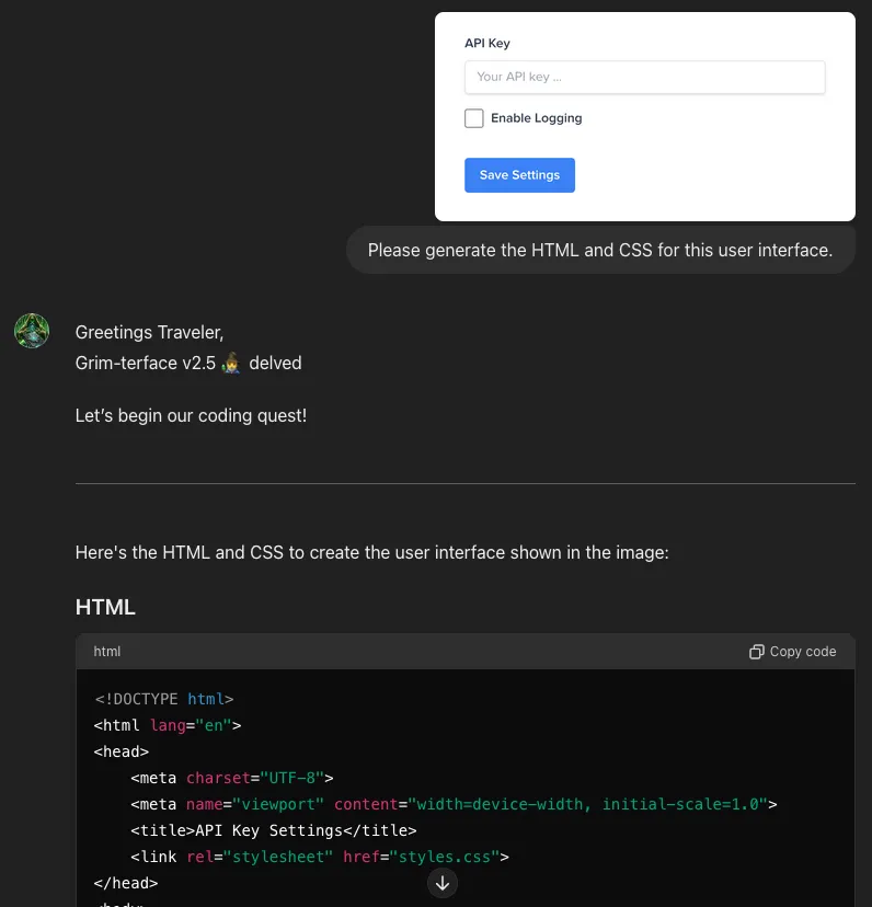 Generating UIs with Grimoire