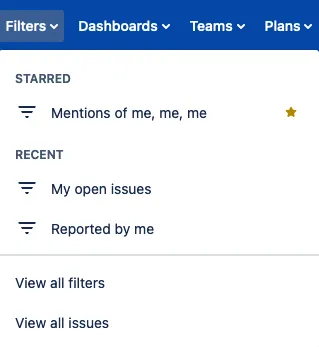 Custom JIRA filter