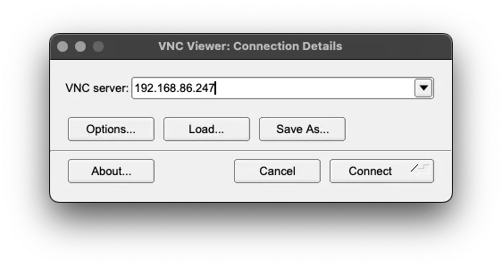 Connecting to Raspberry Pi with TigerVNC
