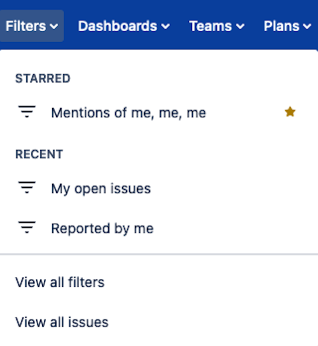 Custom JIRA filter